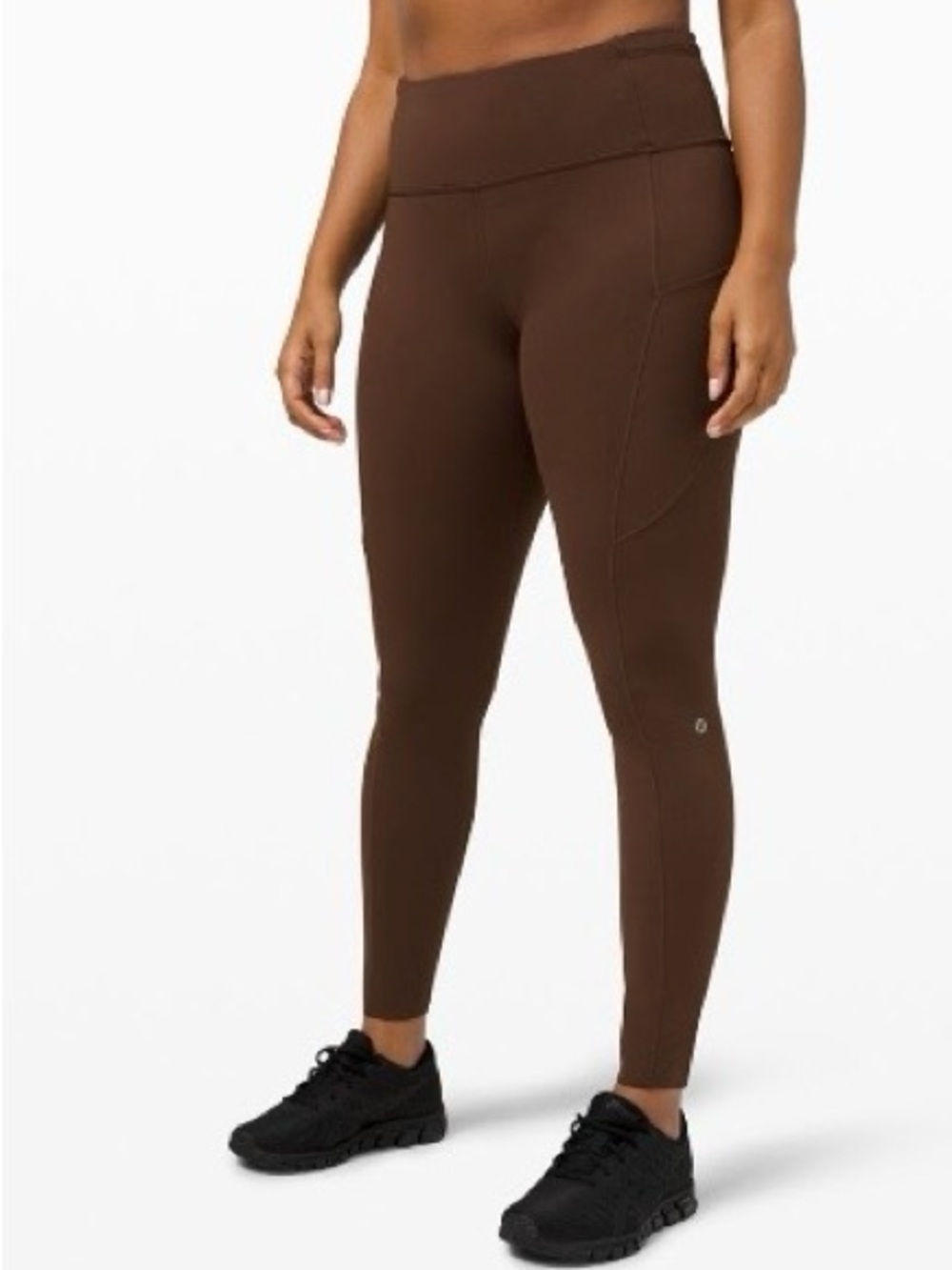 Fast and Free Brushed Fabric High Rise 28in Tights. Brown Earth. Size 10